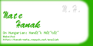 mate hanak business card